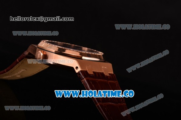 Audemars Piguet Royal Oak 41MM Swiss Tourbillon Manual Winding Rose Gold Case with Blue Dial Diamonds Bezel and Stick Markers (FT) - Click Image to Close